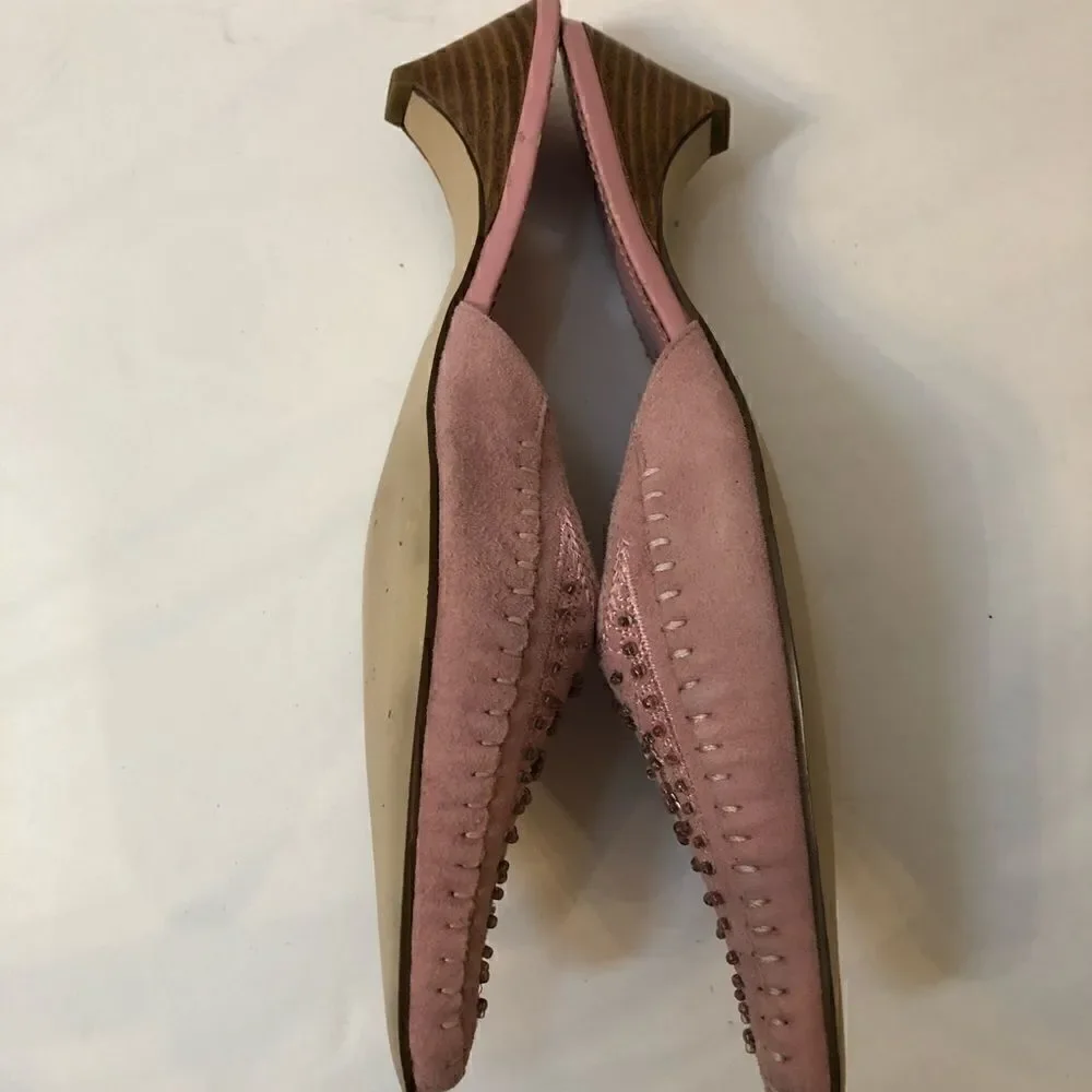 Yellow Box mules shoes pink sz 6.5 kitten heel - Picture 10 of 12